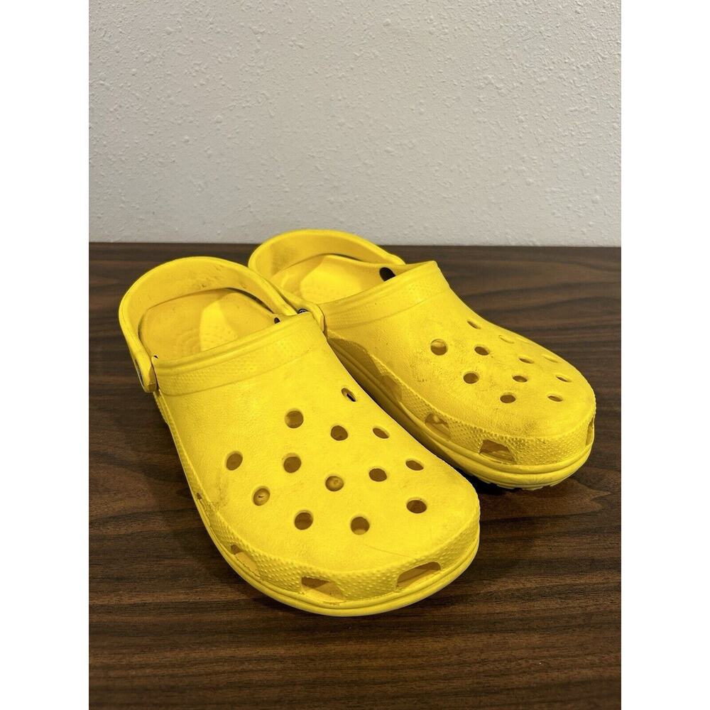 Crocs Classic Clogs Yellow Slip On Shoes Waterproof Sandals Size 9W - 7M